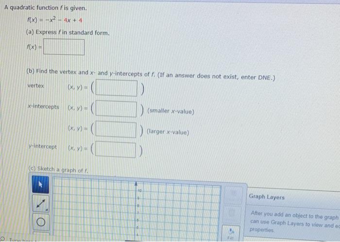 Solved A Quadratic Function Fis Given F X X2 4x 4 Chegg Com