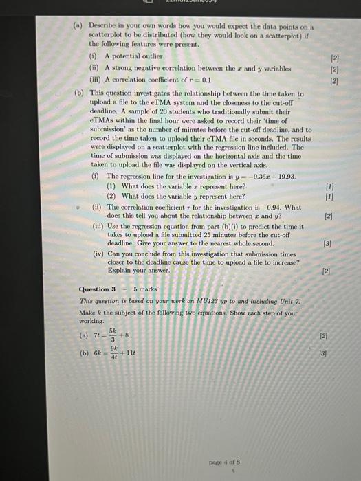 Solved (a) Describe in your own words how you would expect | Chegg.com
