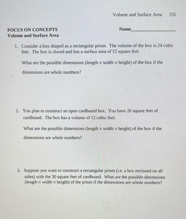 volume and surface area problem solving