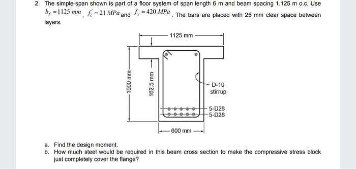 Solved 2. The simple-span shown is part of a floor system of | Chegg.com
