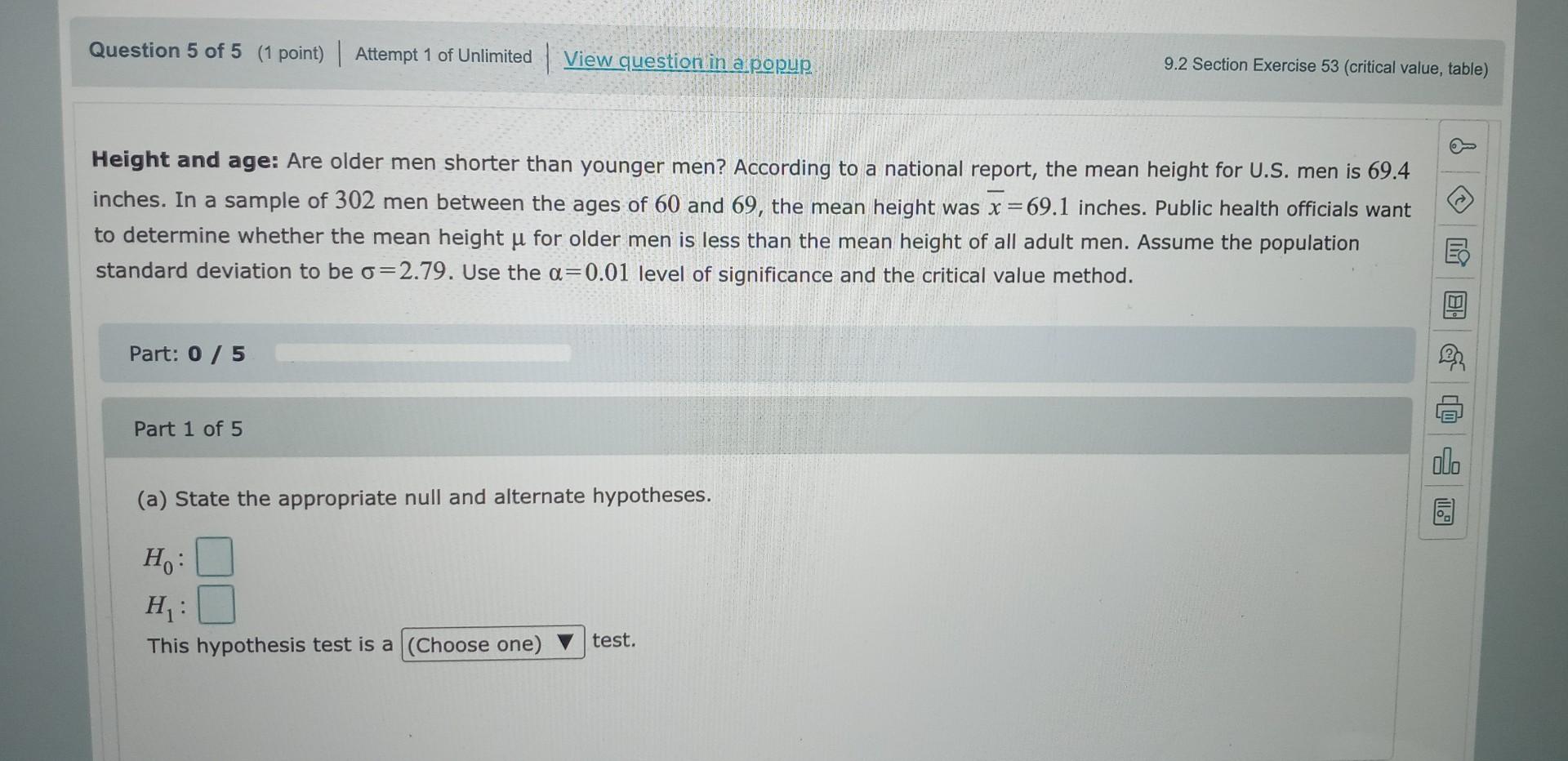 Solved Height and age: Are older men shorter than younger | Chegg.com