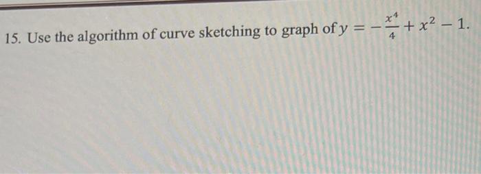 Solved 15. Use The Algorithm Of Curve Sketching To Graph Of | Chegg.com