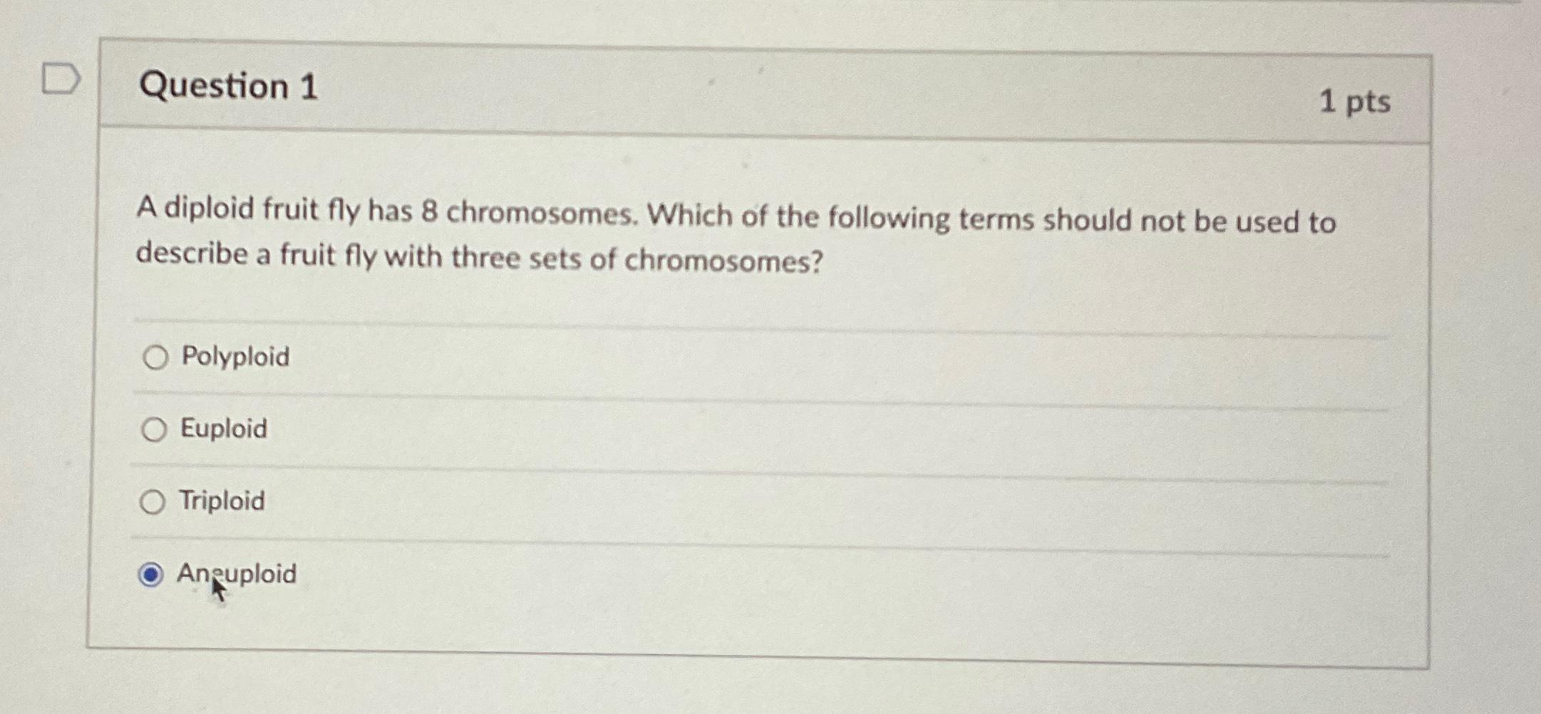 Solved Question 11 ﻿ptsA diploid fruit fly has 8