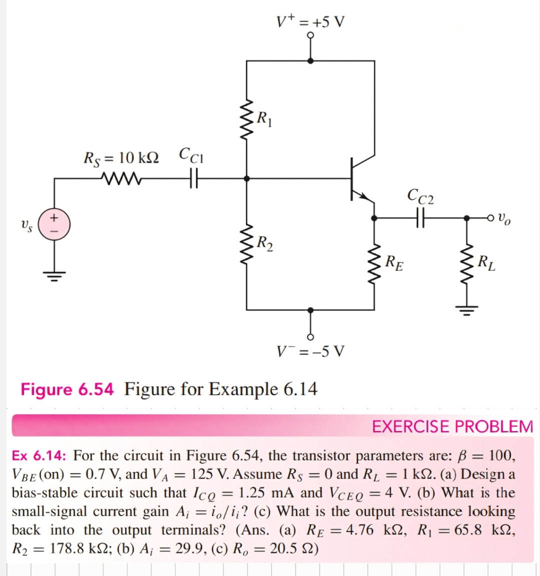 Solved EXERCISE PROBLEMEx 6.14: For the circuit in Figure | Chegg.com