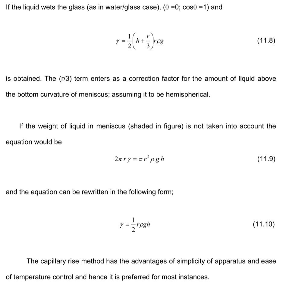 Solved 1. Surface tension determination by drop weight