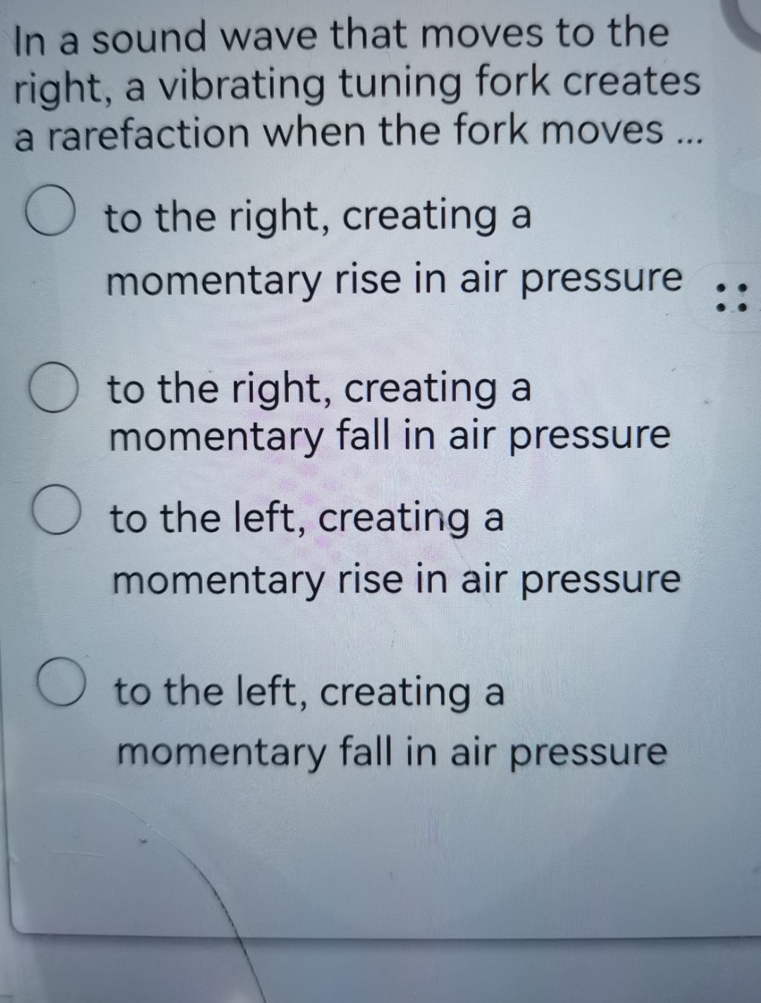Solved In a sound wave that moves to the right, a vibrating | Chegg.com
