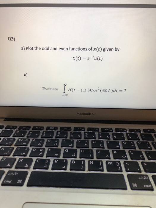 Solved Q3) a) Plot the odd and even functions of x(t) given | Chegg.com