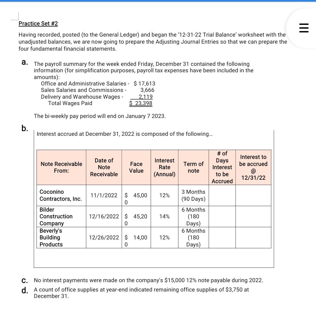 Solved Practice Set #2 Having recorded, posted (to the | Chegg.com