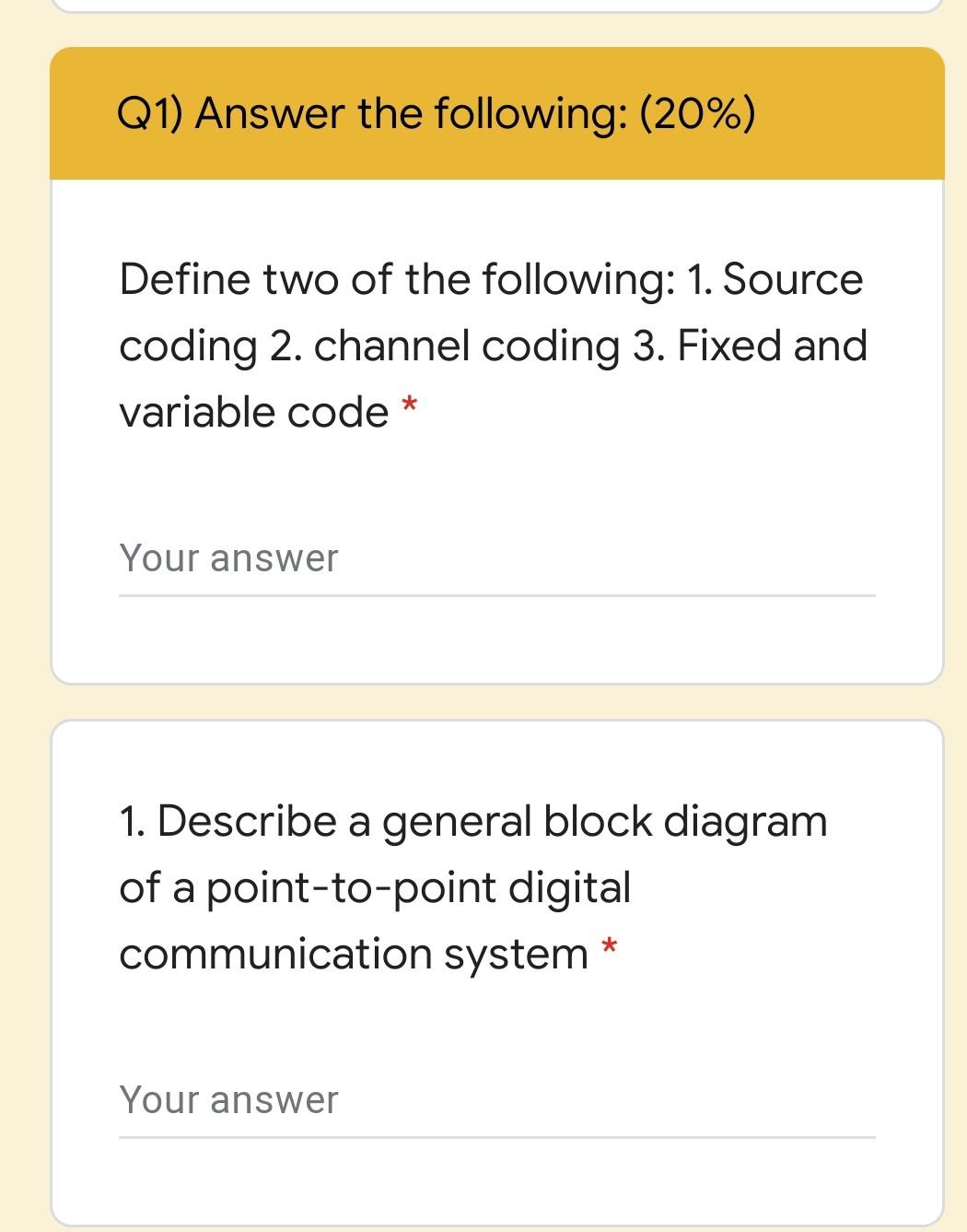 Solved Q1) Answer the following: (20%) Define two of the | Chegg.com
