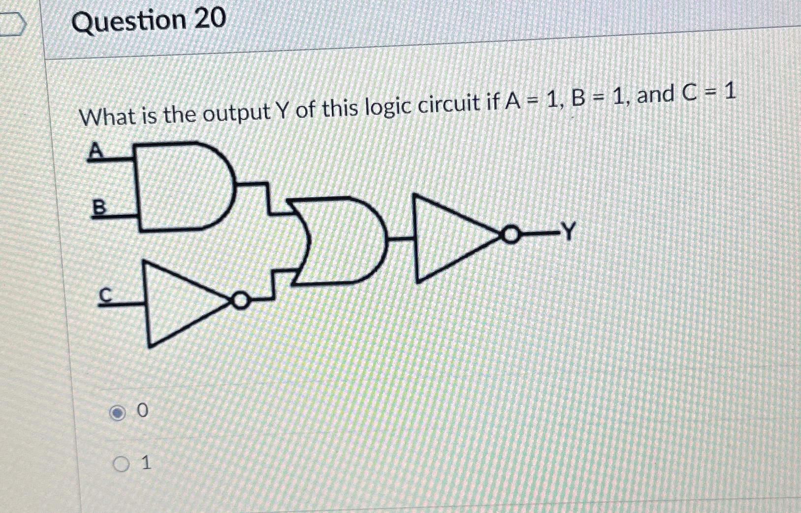 Solved question 20what is the output y of this logic chegg