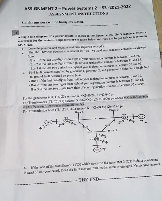 Solved Q1: A single line diagram of a power system is shown | Chegg.com
