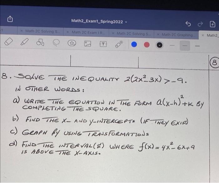 Solved Math2_Exami_Spring2022 X Math 2C Solving S x Math 2C | Chegg.com