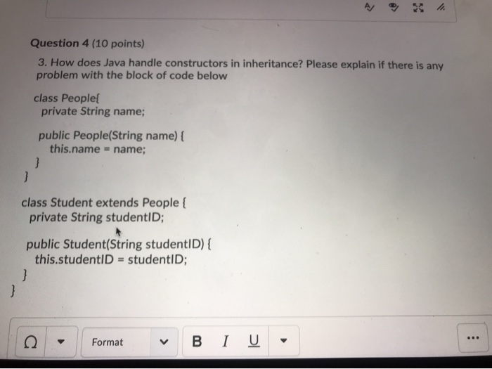 Solved Question 4 (10 points) 3. How does Java handle | Chegg.com