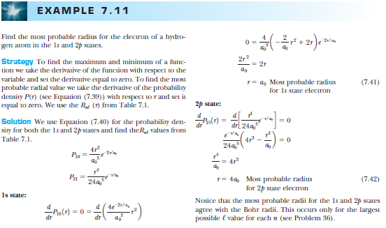 Solved: Find the most probable radial position for the electron of ...