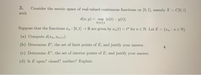 Solved Real analysis. Please show all work and explanation. | Chegg.com