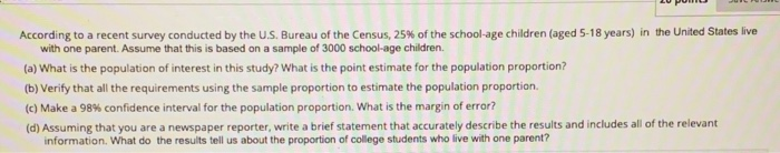 Solved According to a recent survey conducted by the U.S. | Chegg.com