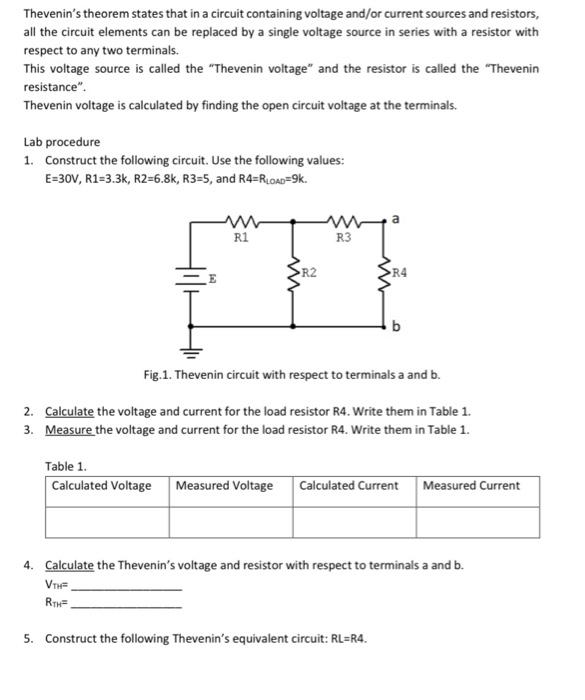 Solved Thevenin's Theorem States That In A Circuit 