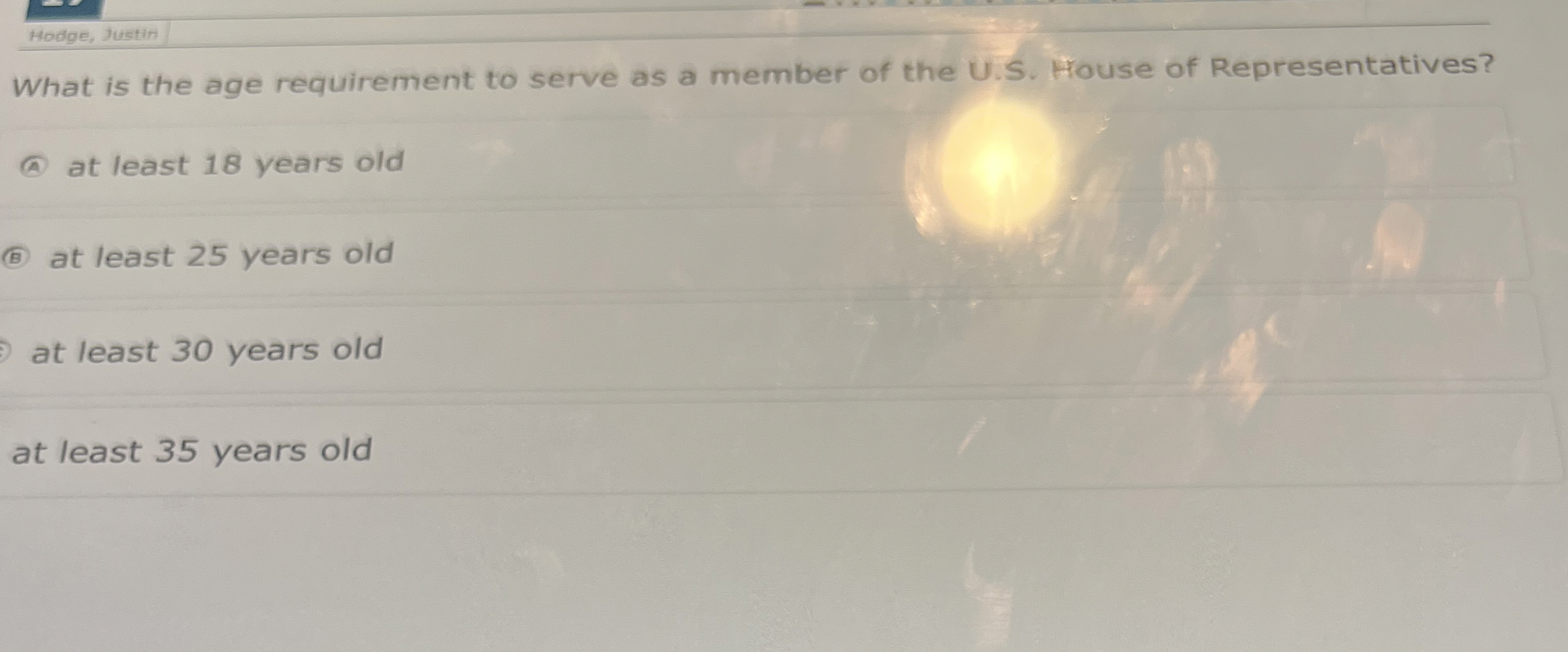 minimum age requirement for a member of the house of representatives