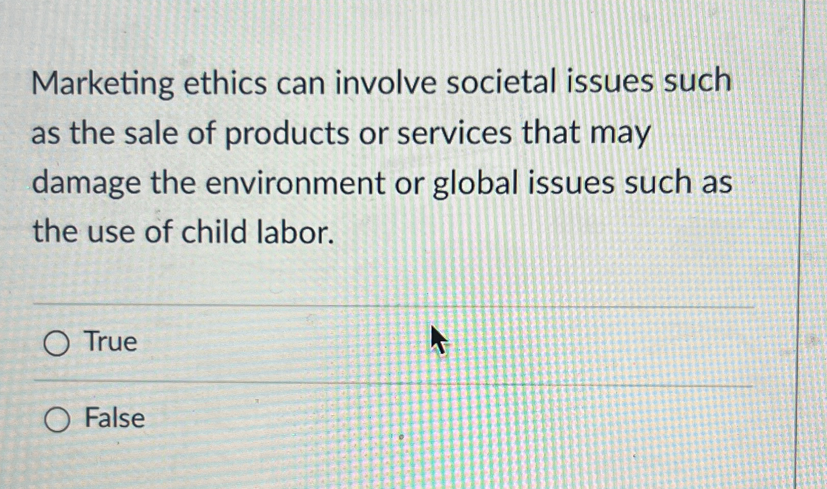 Solved Marketing ethics can involve societal issues such as | Chegg.com