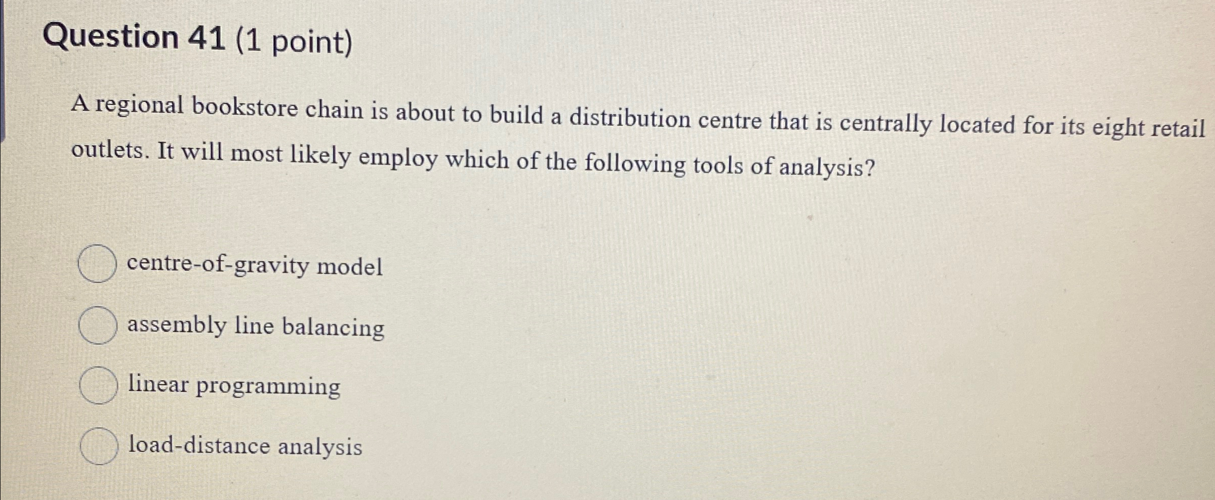 Solved Question 41 (1 ﻿point)A regional bookstore chain is