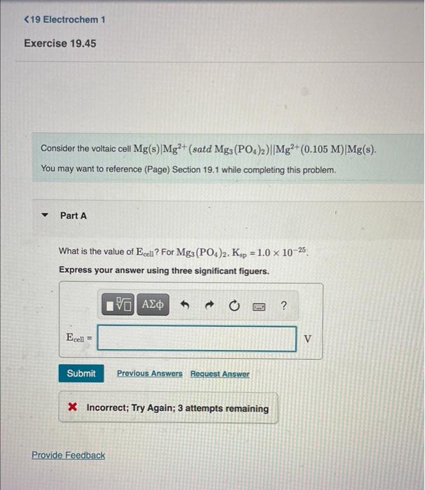 Solved Consider the voltaic cell Mg(s)∣Mg2+ (satd | Chegg.com