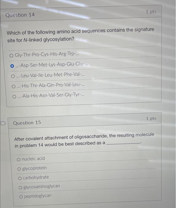 Solved Which of the following amino acid sequences contains | Chegg.com