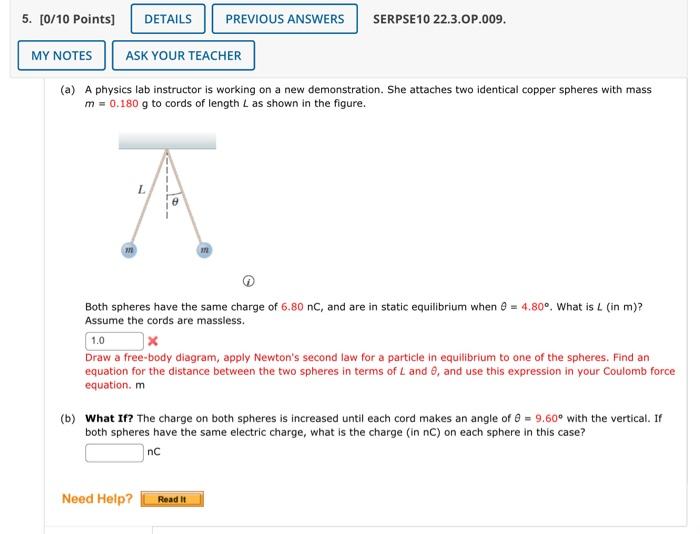 Solved (a) A physics lab instructor is working on a new | Chegg.com