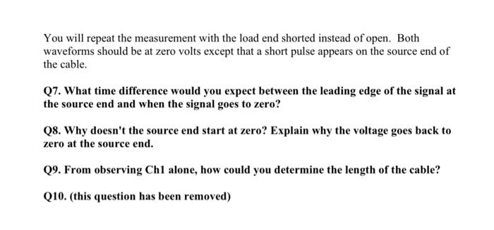 Solved Transmission Lines and Time Domain Reflectometry The | Chegg.com