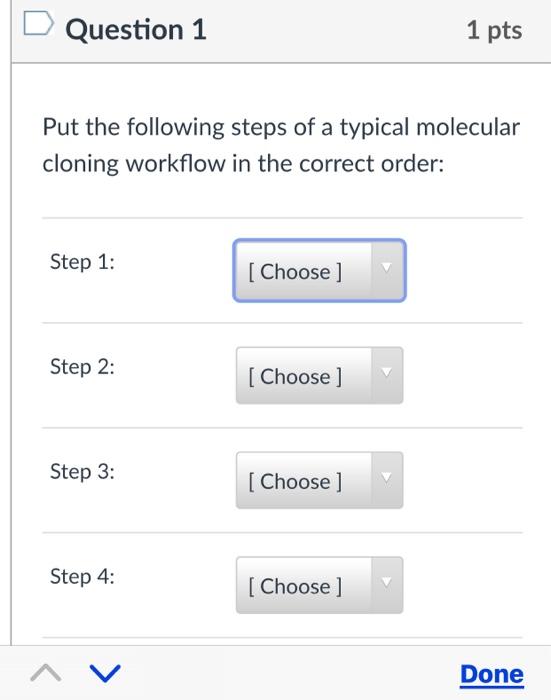 Solved Question 1 1 pts Put the following steps of a typical | Chegg.com