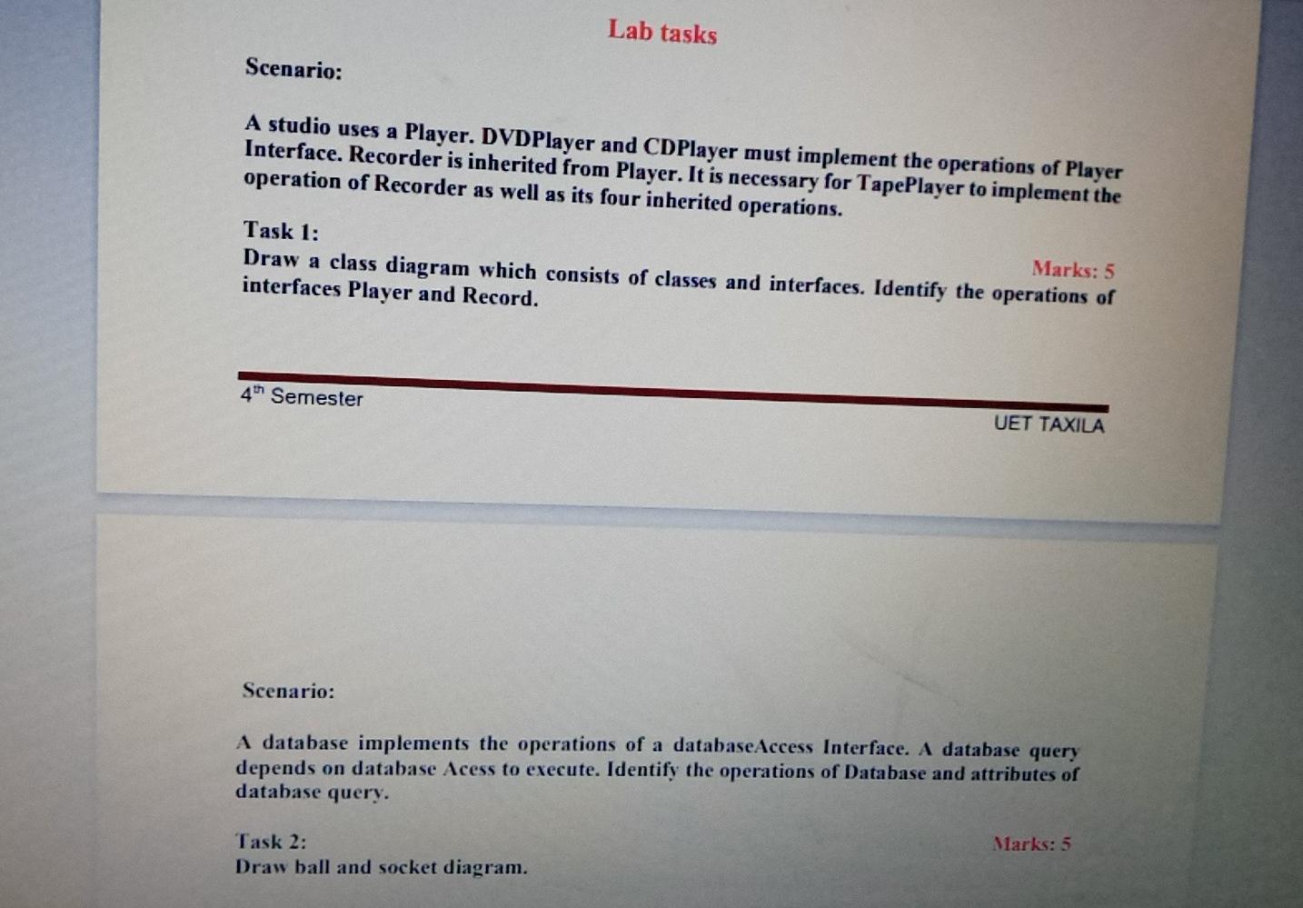 Solved Lab tasks Scenario: A studio uses a Player. DVD | Chegg.com