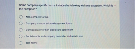 Solved Some company-specific forms include the following | Chegg.com