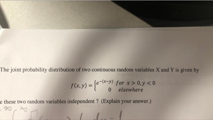 Solved The joint probability distribution of two continuous | Chegg.com