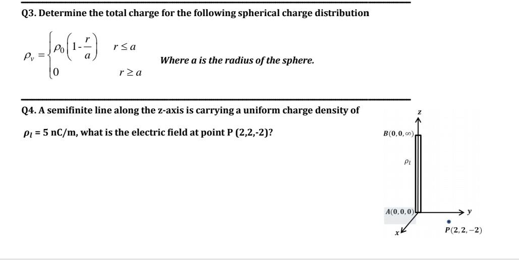 Q3. Determine the total charge for the following | Chegg.com
