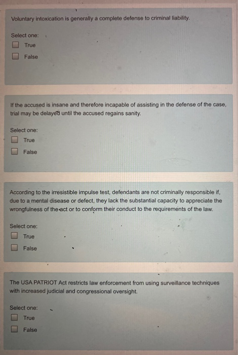 Solved Voluntary Intoxication Is Generally A Complete Chegg