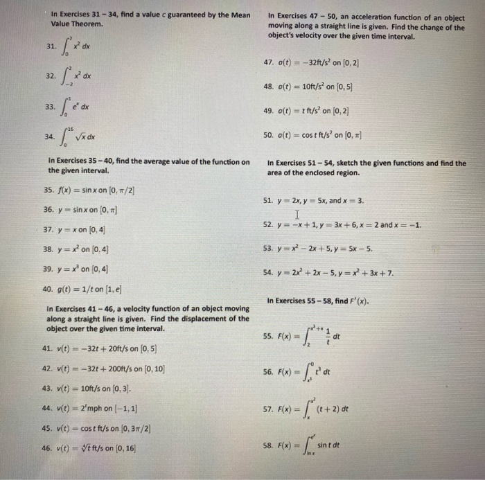 Solved In Exercises 31 34 Find A Value C Guaranteed By Chegg Com