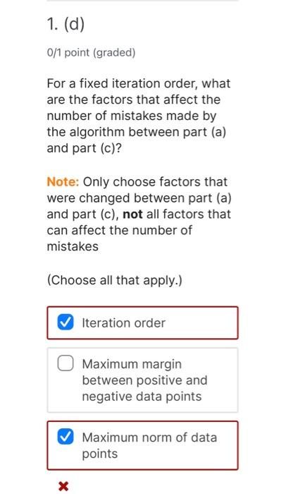 Solved Consider applying the perceptron algorithm through | Chegg.com