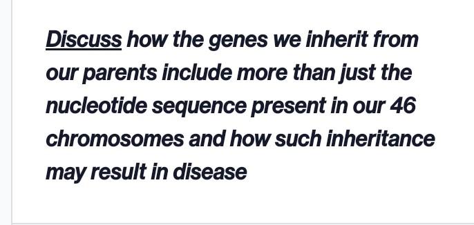 solved-discuss-how-the-genes-we-inherit-from-our-parents-chegg