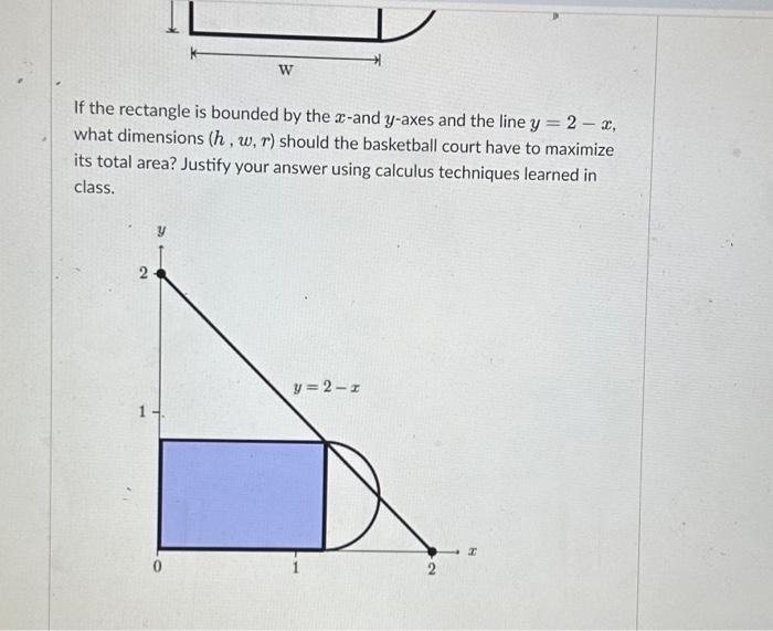 Solved Consider a basketball court comprising a rectangle | Chegg.com