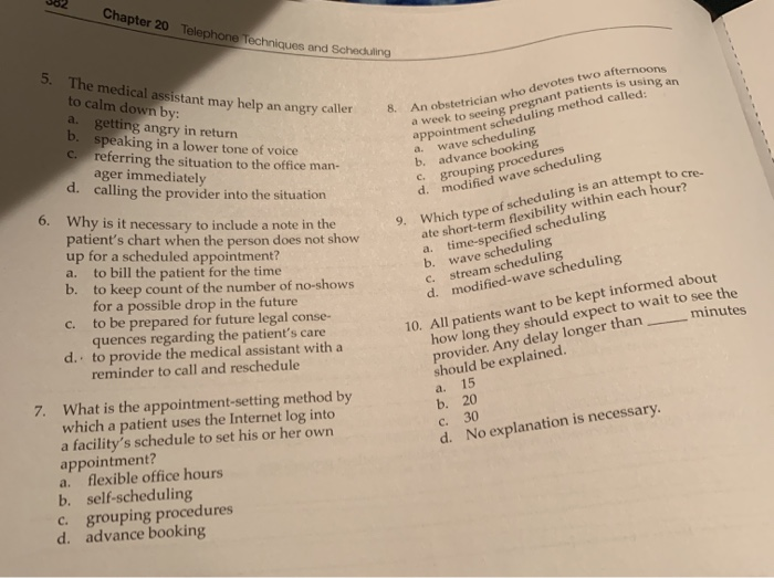 Solved 362 Chant Chapter 20 Telephone Techniques and