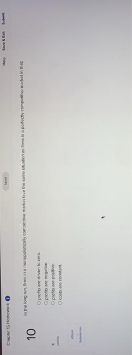Solved Help Save & Exit Submit Chapter 15 Homework in the | Chegg.com