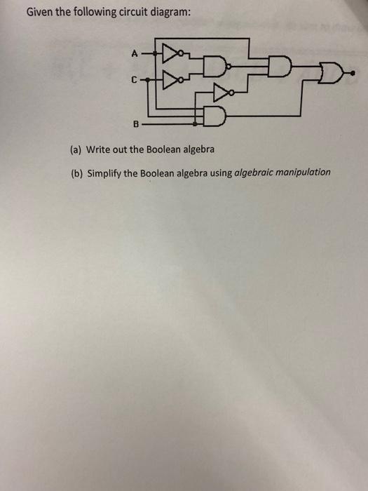 Solved Given the following circuit diagram: (a) Write out | Chegg.com