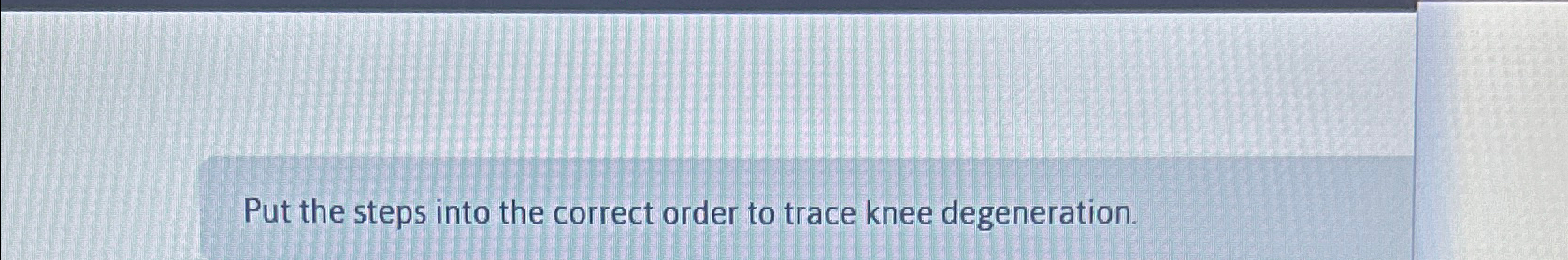 Solved Put the steps into the correct order to trace knee | Chegg.com