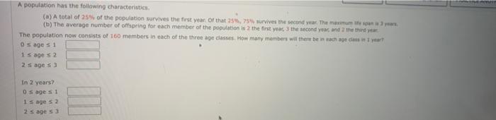 Solved A Population Has The Following Characteristics. (a) A 