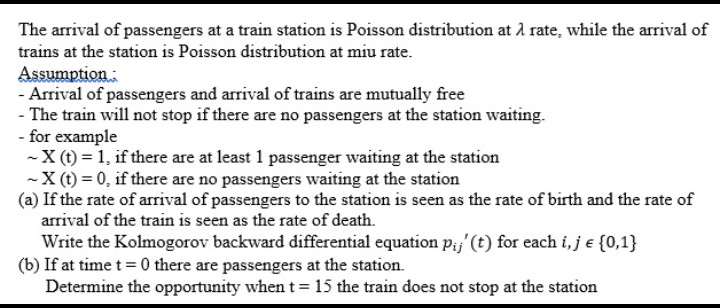 Solved The arrival of passengers at a train station is | Chegg.com