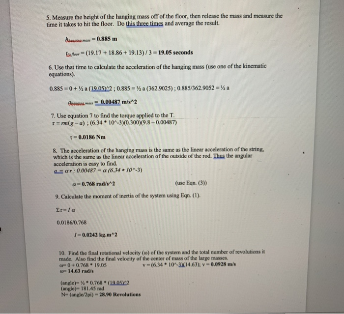 Solved 9: Moment of Inertia and Angular Acceleration | Chegg.com