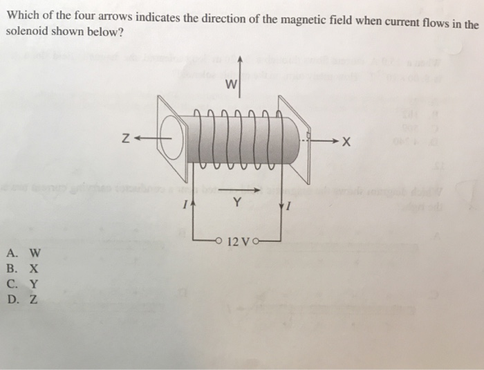 Solved Which of the four arrows indicates the direction of | Chegg.com
