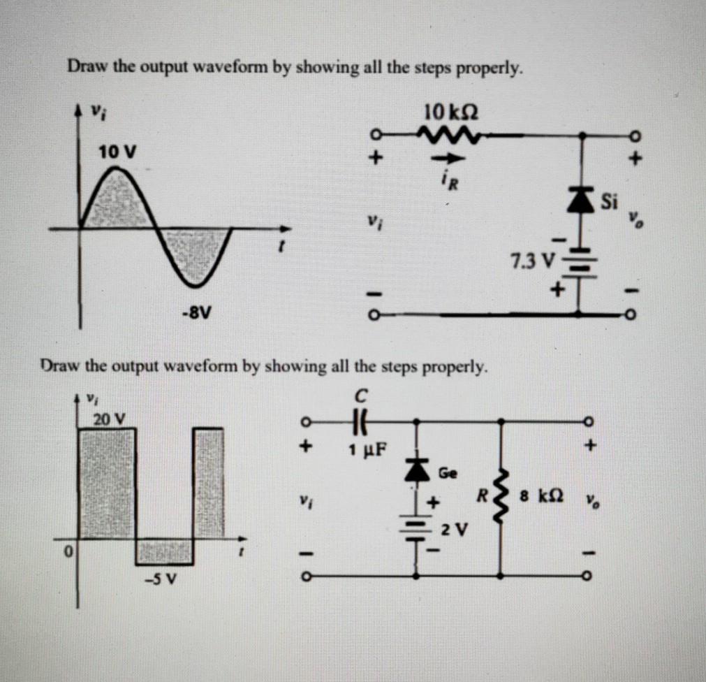 Solved Draw the output waveform by showing all the steps | Chegg.com
