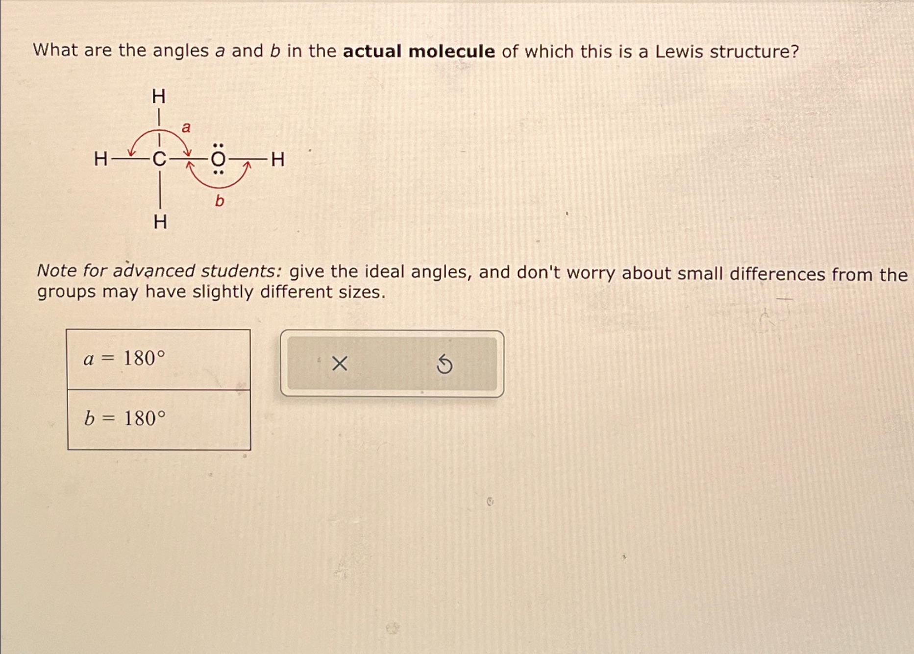 solved-what-are-the-angles-a-and-b-in-the-actual-molecule-of-chegg