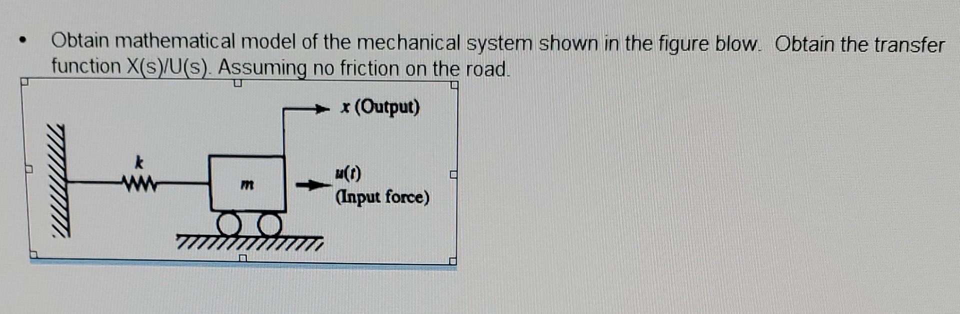 Solved Obtain mathematical model of the mechanical system | Chegg.com