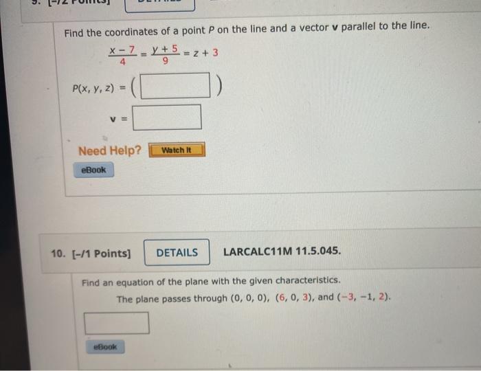 Solved Find The Coordinates Of A Point P On The Line And Chegg Com